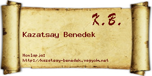 Kazatsay Benedek névjegykártya