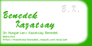 benedek kazatsay business card